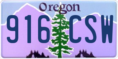 OR license plate 916CSW
