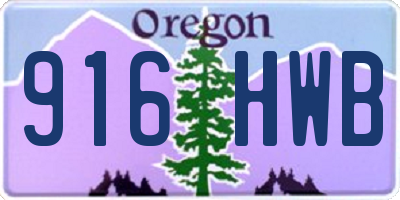 OR license plate 916HWB