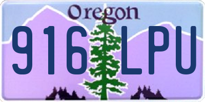 OR license plate 916LPU