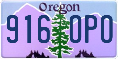 OR license plate 916OPO