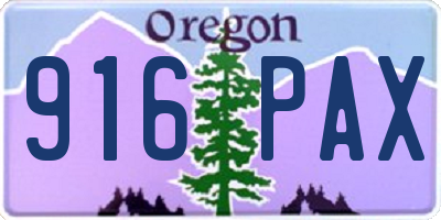 OR license plate 916PAX