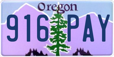 OR license plate 916PAY
