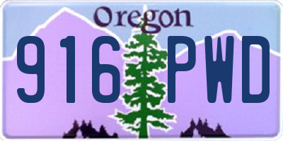 OR license plate 916PWD