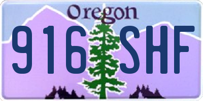 OR license plate 916SHF