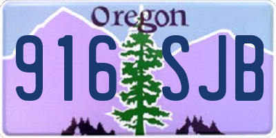 OR license plate 916SJB