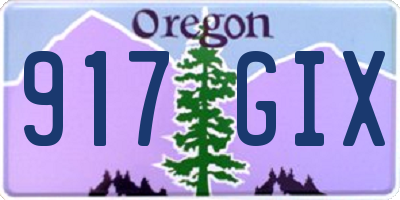 OR license plate 917GIX