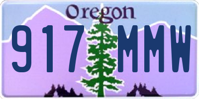 OR license plate 917MMW