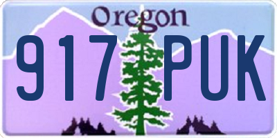 OR license plate 917PUK