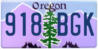 OR license plate 918BGK