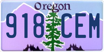 OR license plate 918CEM