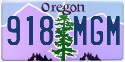 OR license plate 918MGM