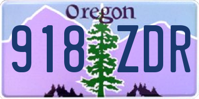 OR license plate 918ZDR
