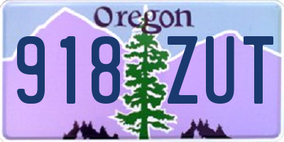 OR license plate 918ZUT