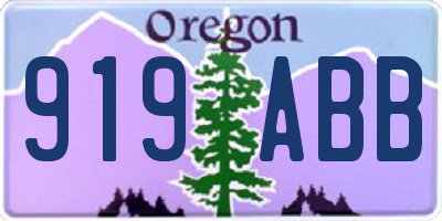 OR license plate 919ABB