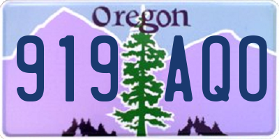 OR license plate 919AQO