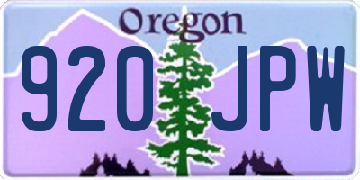 OR license plate 920JPW