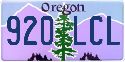 OR license plate 920LCL
