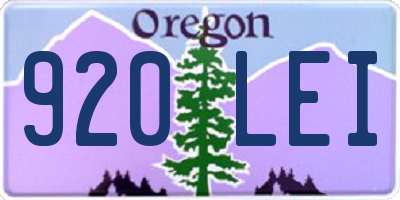 OR license plate 920LEI