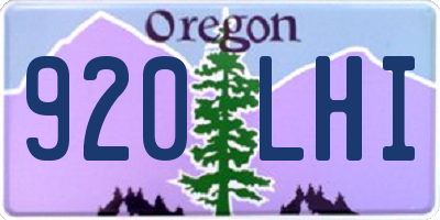 OR license plate 920LHI