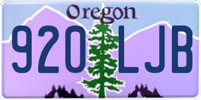 OR license plate 920LJB