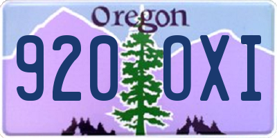 OR license plate 920OXI