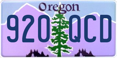 OR license plate 920QCD