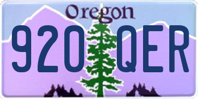 OR license plate 920QER