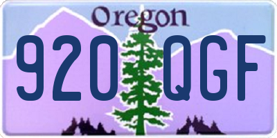 OR license plate 920QGF