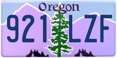 OR license plate 921LZF