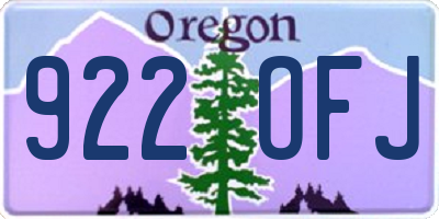 OR license plate 922OFJ