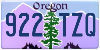 OR license plate 922TZQ