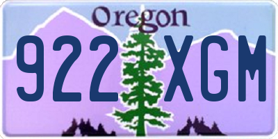 OR license plate 922XGM