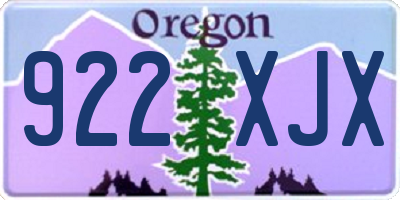 OR license plate 922XJX