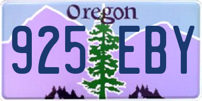 OR license plate 925EBY