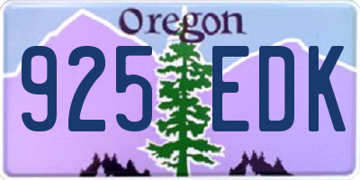 OR license plate 925EDK