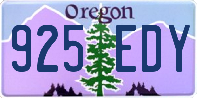 OR license plate 925EDY