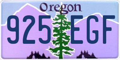 OR license plate 925EGF