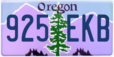 OR license plate 925EKB