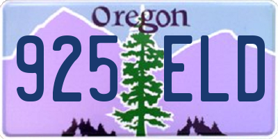 OR license plate 925ELD