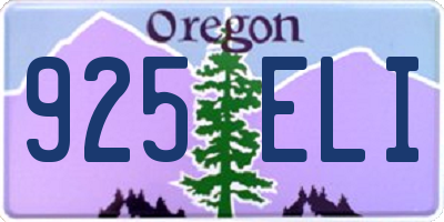 OR license plate 925ELI
