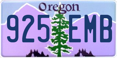 OR license plate 925EMB