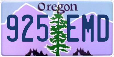 OR license plate 925EMD