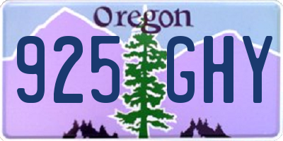OR license plate 925GHY