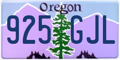 OR license plate 925GJL