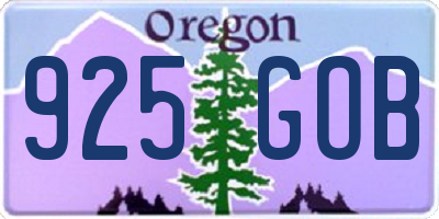 OR license plate 925GOB