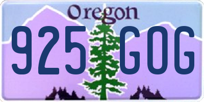 OR license plate 925GOG