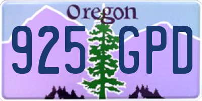 OR license plate 925GPD