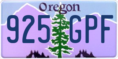 OR license plate 925GPF