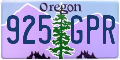 OR license plate 925GPR