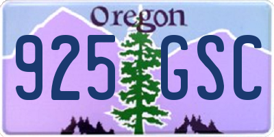 OR license plate 925GSC